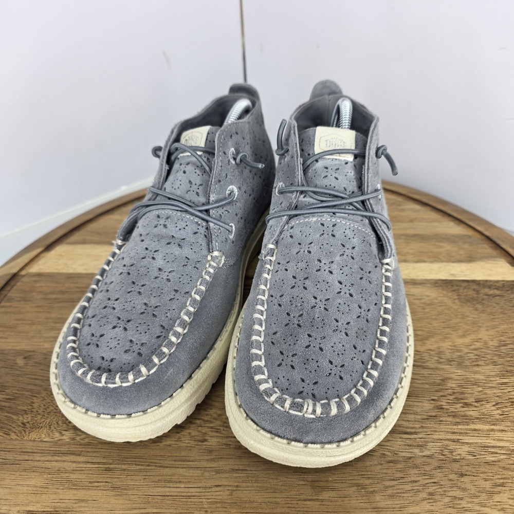 Hey Dude Wendy Mid Suede Gray  Boho Women's Shoes Size 7 Cozy Casual Slip-On - Picture 2 of 9